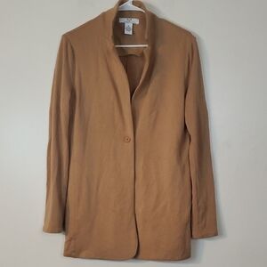 Magaschoni Camel Sweater Blazer Cardigan Size Medium Soft Stretchy One Button